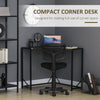 Small Corner Desk & Small Corner Computer Desk with Strong Metal Frame, Corner Writing Desk, Gray
