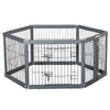 24.5" Heavy Duty Pet Playpen, 6 Panels Dog Exercise Pen, with Door, Double Locking Latches, for Indoor Outdoor Use Gray
