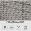 4-Piece Rattan Wicker Furniture Set, Outdoor Cushioned Conversation Furniture with 2 Chairs, Loveseat, and Glass Coffee Table, Grey