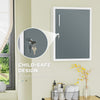 Wall Medicine Cabinet with Lock, Hanging Medical Cabinet, First Aid Wall Cabinet for Bathroom Kitchen, White and Grey