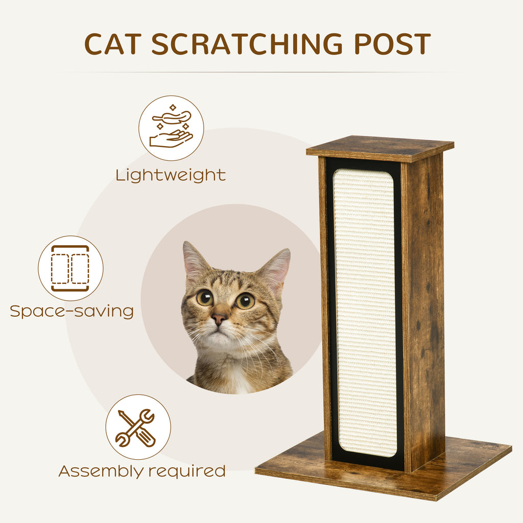 Scratching Pad Cat Tree Corrugated Paper Sisal Scratch Board Climbing Toy Pet Furniture with 1 Spare Board Brown
