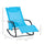 Outdoor Rocking Chair, Patio Sling Sun Lounger, Pocket, Recliner Rocker, Lounge Chair with Detachable Pillow for Deck, Garden or Pool, Blue
