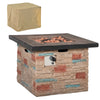 32 Inch Square Propane Fire Pit Table, 50,000BTU Gas Firepit with Protective Cover, Lava Rocks, CSA Certification for Outdoor, and Patio