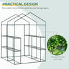 Walk-in Greenhouse 5' x 5' x 6' Hot House with 3-Tier Shelving, Roll-Up Door for Outdoor, Garden