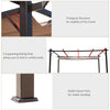 10' x 13'  Outdoor Retractable Pergola Canopy, Aluminum Patio Pergola, Backyard Shade Shelter for Porch Party, Garden, Grill Gazebo - Brown