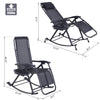 Outdoor Rocking Chairs Zero Gravity Rocking Chair w/ Removable Headrest, Side Tray, Cup & Phone Holder, Black