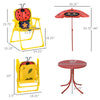 Kids Picnic Table and Chair Set, Outdoor Folding Garden Furniture, for Patio Backyard, with Ladybird Pattern, Removable & Height Adjustable