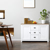 White Buffet Cabinet with Drawers, Dining Buffet Cabinet with Adjustable Shelves