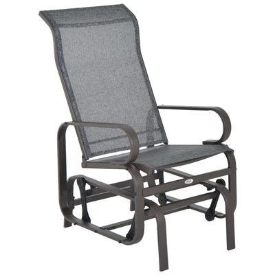 Gliding Lounger Chair, Outdoor Swinging Chair with Smooth Rocking Arms and Lightweight Construction for Patio Backyard, Grey