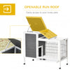 36" Rabbit Hutch Bunny Cage Small Animal House with Weatherproof Roof Romevable Tray and Enclosed Run, Indoor/outdoor