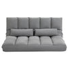 Convertible Bed Sofa, Folding Sofa Chair, Guest Chaise Lounge with 2 Pillows, Adjustable Backrest and Headrest, Light Grey