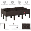 6-piece Raised Garden Bed PP Raised Flower Bed Plant Stand Stackable Vegetable Herb Grow Box