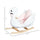Kids Ride On Rocking Horse Plush Swan Style Toy with Music for Over 18 Months Children, White and Pink