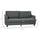 Grey 3-Seater Sofa Couch, 71" Modern Linen Fabric Sofa with Rubber Wood Legs and Slatted Frame