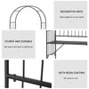 23.25" W x 80" H Metal Garden Arbor Archway for 2 People with Relaxing Bench & Delicate Scrollwork for Weddings & Various Climbing Plant