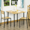 Industrial 3-Piece Dining Table Set, Square Kitchen Table with 2 Chairs for Dorms, Apartments, Studios, Bamboo Wood Grain