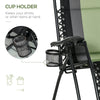 Zero Gravity Lounger Chair, Folding Reclining Patio Chair, with Cup Holder and Headrest, for Events and Camping, Green