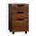 3 Drawer Mobile File Cabinet, Rolling Printer Stand, Vertical Filing Cabinet, Brown