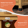 Outdoor Storage Cabinet & Potting Table, Wooden Gardening Bench with Patio Cabinet and Magnetic Doors, Yellow