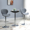 24.5" Round Bar Table Metal Base Tall Bistro Pub Table Adjustable Counter Height, Black/Silver