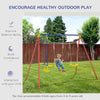 Metal Swing Set with 2 Seats Glider A-Frame Stand Adjustable Hanging Rope for Backyard Playground Outdoor Playset for Kid Age 3-8 Years Old