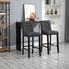 2 Piece Classic Counter to Bar Height Barstool with Metal Tube Footrest Solid Wood Leg  Armless Seat  for Dining Room  Living Room  Bar