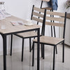 Modern 5-Piece Wooden Dining Kitchen table set 1 Table 4 Chairs Metal legs Grey