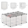 Small Animal Playpen C&C Cage Transparent Customizable Fence with Door for Guinea Pigs, Chinchilla, 14 x 18 in