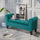 Button-Tufted Storage Ottoman Bench, Upholstered Bed Bench with Rolled Armrests for Bedroom, Living Room or Hallway, Green
