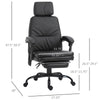 High-Back 6-Point Vibration Massaging Office Chair with 5 Modes, Headrest, Padded Seat, Wheels, Retractable Footrest, Black