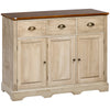 Sideboard Buffet Kitchen Sideboard Cabinet with 3 Drawers 3 Door Cabinets Adjustable Shelf for Living Room Natural