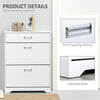 3-Drawer Shoe Cabinet Modern Storage Rack with 2 Flip Doors Adjustable Shelf Freestanding Organizer for Hallway Holds 16 Pairs Shoe White