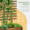 Wooden Raised Garden Bed, Planter with Trellis and Metal Corners, Portable on Wheels, for Patio, Backyard, Deck