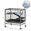 3-Storey Small Animal Cage, Metal Ferret Cage, Chinchilla Play House, with Rolling Casters, 2 Doors, Hammock, Storage Shelf, 31.5" x 20.5"