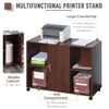 Multipurpose Filing Cabinet Printer Stand with an Interior Cabinet, 2 Shelves, Printers/Scanner Area, Brown