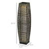 Outdoor Floor Lamp, Brushed PE Wicker Patio Garden Lantern wtih Auto On/Off Solar Powered LED Lights for Indoor & Outdoor Use, Porch, Yard, Lawn, Courtyard, Gray