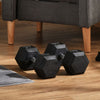 45lbs Rubber Dumbbells Weight Set Dumbbell Hand Weight Barbell for Body Fitness Training for Home Office Gym