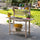 39'' Wooden Garden Potting Bench Work Table with Hidden Storage, Sliding Tabletop, Below Clapboard, Upper Shelf, Natural