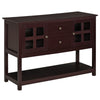 Kitchen Sideboard Serving Buffet Cabinet Cupboard Console Table with Adjustable Shelves, Glass Doors, and 2 Drawers, for Living Room, Espresso
