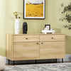 Buffet Cabinet, Accent Coffee Bar Cabinet, Kitchen Sideboard with 2 Ribbed Storage Drawers