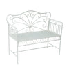 45" Cast Iron Antique Outdoor Patio Garden Bench Seat - Cream White