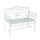 45" Cast Iron Antique Outdoor Patio Garden Bench Seat - Cream White