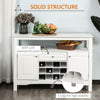 Modern Sideboard, Wooden Kitchen Buffet Cabinet with Drawer and 12-Bottle Wine Rack for Living Room, White