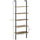 Industrial 5 Tier Ladder Shelf, Wall Mount Storage Shelves Bookcase with Metal Frame, Corner Unit, Plant Flower Rack for Balcony, Brown