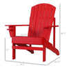 Oversized Adirondack Chair, Outdoor Fire Pit and Porch Seating, Classic Log Lounge w/ Built-in Cupholder for Patio, Lawn, Deck, Red