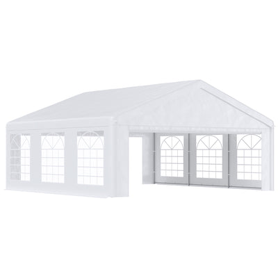20' x 20' Heavy-duty Large Wedding Tent, Outdoor Carport Garage Party Tent, Patio Gazebo Canopy with Sidewall, White