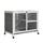 Rabbit Hutch Indoor, 2-Story Bunny Hutch, Wooden Guinea Pig Cage, with No Leak Tray, Universal Casters, Lockable Doors, Run Area, Ramp, Gray