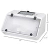 Turtle Tank Habitat, Reptile Aquarium Cage with Basking Platform, Feeding Trough, and Ramp, 19" x 12.5" x 10", White