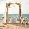 7.5' Fir Wood Round Outdoor Garden Pergola Style Arbor Arch Trellis