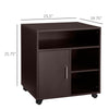 Printer Stand Multipurpose Moveable Filing Cabinet with Ample Inner Storage Space & 4 Easy-Rolling Wheels  Coffee